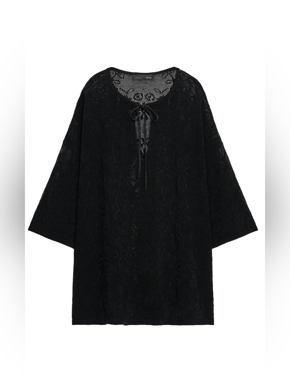 Oversized Floral Textured Knit Top